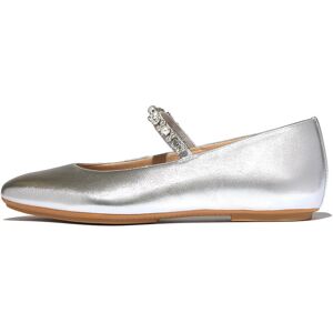 FitFlop Delicato Pearls-And-Crystal Leather Ballet Flats 39 Silver 39 FitFlop Delicato Pearls-And-Crystal Leather Ballet Flats 39 Silver 39