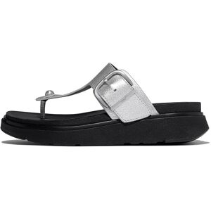 FitFlop Gen-Ff Buckle Tumbled-Leather Toe-Post Sandals 38 Silver 38 FitFlop Gen-Ff Buckle Tumbled-Leather Toe-Post Sandals 38 Silver 38