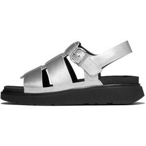 FitFlop Gen-Ff Tumbled-Leather Fisherman Sandals 39 Silver 39 FitFlop Gen-Ff Tumbled-Leather Fisherman Sandals 39 Silver 39