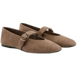 Mango Suede Leather Ballet Flats 39 Beige 39 Mango Suede Leather Ballet Flats 39 Beige 39