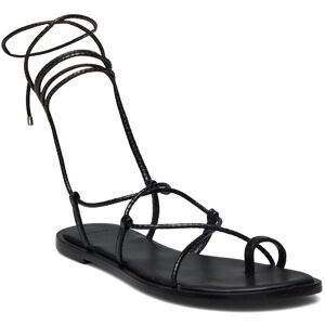 Mango Leather Straps Sandals 36 Black 36 Mango Leather Straps Sandals 36 Black 36