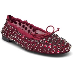 Mango Studded Mesh Ballerina Shoes 37 Red 37 Mango Studded Mesh Ballerina Shoes 37 Red 37
