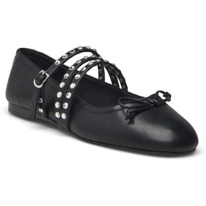 Mango Studded Ballet Flats With Straps 36 Black 36 Mango Studded Ballet Flats With Straps 36 Black 36