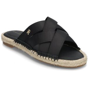 Tommy Hilfiger Satin Espadrille Mule 37 Black 37 Tommy Hilfiger Satin Espadrille Mule 37 Black 37