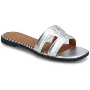 Tommy Hilfiger Th Logo Strap Metallic Mule 36 Silver 36 Tommy Hilfiger Th Logo Strap Metallic Mule 36 Silver 36