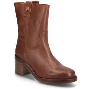Tommy Hilfiger Riding Lthr Mid Boot Block Heel 41 Brown 41 Tommy Hilfiger Riding Lthr Mid Boot Block Heel 41 Brown 41