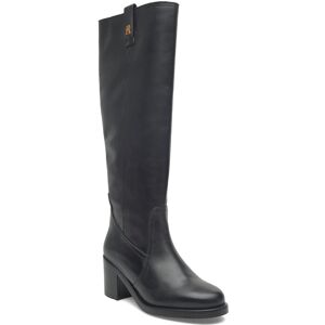 Tommy Hilfiger Riding Lthr Long Boot Block Heel 39 Black 39 Tommy Hilfiger Riding Lthr Long Boot Block Heel 39 Black 39