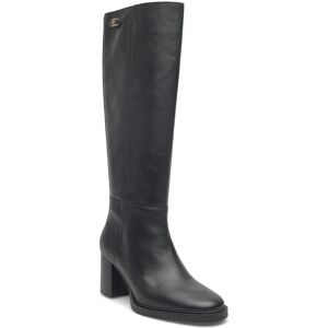 Tommy Hilfiger Stacked Heel Leather Long Boot 40 Black 40 Tommy Hilfiger Stacked Heel Leather Long Boot 40 Black 40