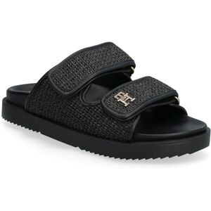 Tommy Hilfiger Double Strap Raffia Sandal 40 Black 40 Tommy Hilfiger Double Strap Raffia Sandal 40 Black 40