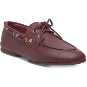 Tommy Hilfiger Th Sleek Leather Boat Shoe 37 Burgundy 37 Tommy Hilfiger Th Sleek Leather Boat Shoe 37 Burgundy 37