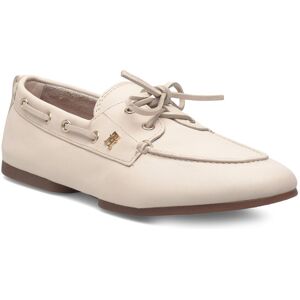 Tommy Hilfiger Th Sleek Leather Boat Shoe 41 Cream 41 Tommy Hilfiger Th Sleek Leather Boat Shoe 41 Cream 41
