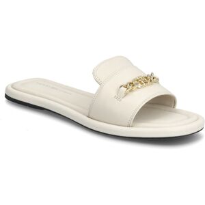 Tommy Hilfiger Leather Horsebit Mule 40 Cream 40 Tommy Hilfiger Leather Horsebit Mule 40 Cream 40