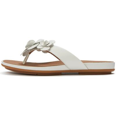 FitFlop Gracie Flower Leather Flip-Flops 41 White 41 FitFlop Gracie Flower Leather Flip-Flops 41 White 41