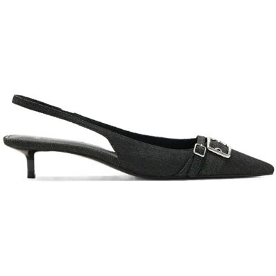 Mango Slingback Denim Shoes With Buckle 37 Navy 37 Mango Slingback Denim Shoes With Buckle 37 Navy 37