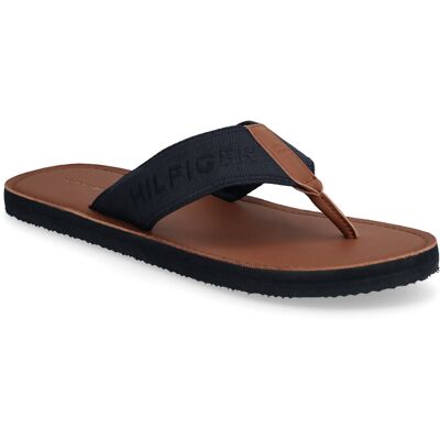 Tommy Hilfiger Hilfiger Leather Beach Sandal 45 Black 45 Tommy Hilfiger Hilfiger Leather Beach Sandal 45 Black 45