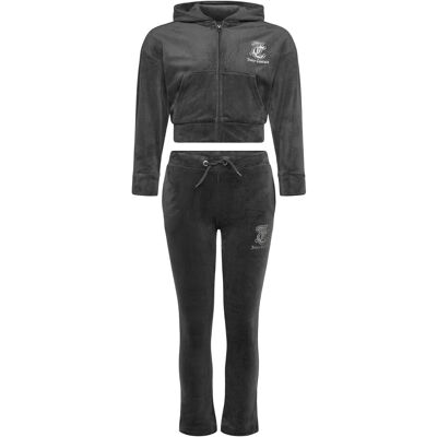 Juicy Couture Glitter Velour Cropped Zip Thru & Bootcut Set 110 Black 110 Juicy Couture Glitter Velour Cropped Zip Thru & Bootcut Set 110 Black 110