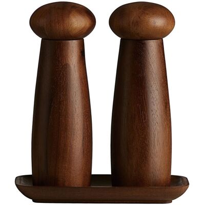 Aida Raw - Keramisk Kværnesæt Med Bakke Mørk Teak ONE SIZE ONE SIZE Aida Raw - Keramisk Kværnesæt Med Bakke Mørk Teak ONE SIZE ONE SIZE