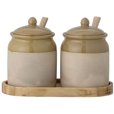 Bloomingville Elaf Jar W/Lid & Spoon, Set Of 3 ONE SIZE x 20.5 Patterned ONE SIZE x 20.5 Bloomingville Elaf Jar W/Lid & Spoon, Set Of 3 ONE SIZE x 20.5 Patterned ONE SIZE x 20.5