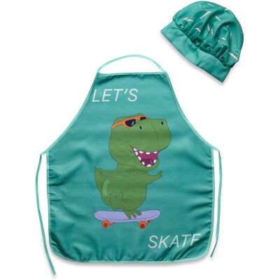 BrandMac Kids Apron + Hat - Nb 2016 Dino Skate ONE SIZE Green ONE SIZE BrandMac Kids Apron + Hat - Nb 2016 Dino Skate ONE SIZE Green ONE SIZE