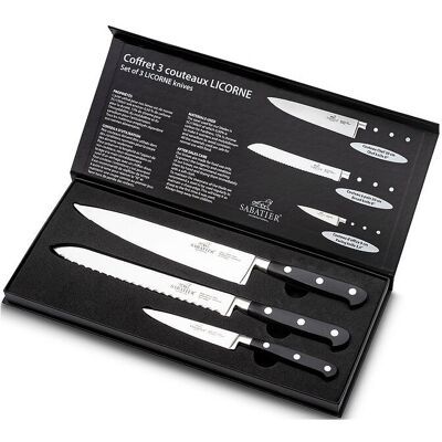 Lion Sabatier Knife Set Licorne 3-Pack ONE SIZE Silver ONE SIZE Lion Sabatier Knife Set Licorne 3-Pack ONE SIZE Silver ONE SIZE