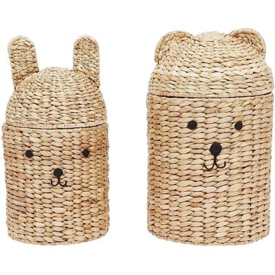 OYOY MINI Bear & Rabbit Storage Basket - Pck2 Ø28.5X H49.5CM/Ø25X H48.5CM Beige Ø28.5X H49.5CM/Ø25X H48.5CM OYOY MINI Bear & Rabbit Storage Basket - Pck2 Ø28.5X H49.5CM/Ø25X H48.5CM Beige Ø28.5X H49.5CM/Ø25X H48.5CM