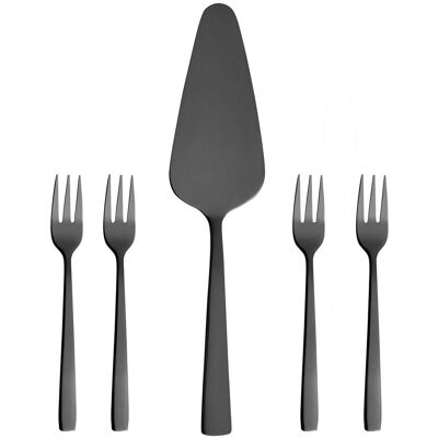 Aida Raw - Bestik 5 Dele Kagesæt Blank Sort Belægning 4 X Kagegaffel, 1 X Kagespade Gaveæske ONE SIZE Patterned ONE SIZE Aida Raw - Bestik 5 Dele Kagesæt Blank Sort Belægning 4 X Kagegaffel, 1 X Kagespade Gaveæske ONE SIZE Patterned ONE SIZE