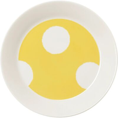 Arabia Vuokko Plate 21Cm Kraklee Yellow Ø 21 CM White Ø 21 CM Arabia Vuokko Plate 21Cm Kraklee Yellow Ø 21 CM White Ø 21 CM