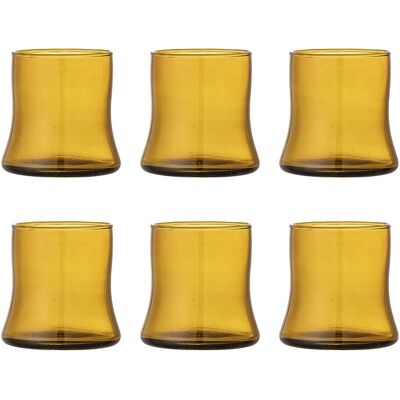 Bloomingville Florentine Drinking Glass Ø9XH9CM Yellow Ø9XH9CM Bloomingville Florentine Drinking Glass Ø9XH9CM Yellow Ø9XH9CM