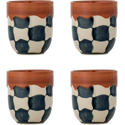 Bloomingville Check Cup 375 ML Brown 375 ML Bloomingville Check Cup 375 ML Brown 375 ML