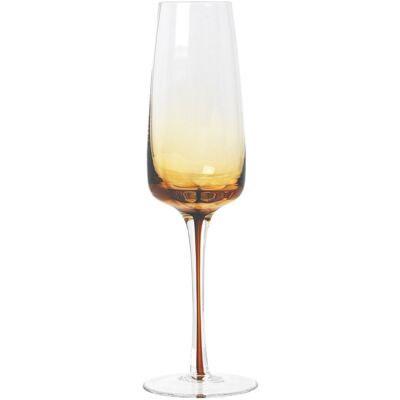 Broste Copenhagen Amber Champagne Glass - Sett med Fire Broste Copenhagen Amber Champagne Glass - Sett med Fire