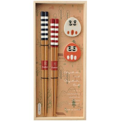 Kawai Gift Set Chopsticks And Chopstick Rest Stripes ONE SIZE Patterned ONE SIZE Kawai Gift Set Chopsticks And Chopstick Rest Stripes ONE SIZE Patterned ONE SIZE