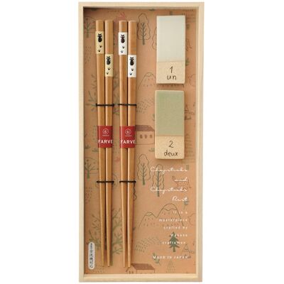 Kawai Gift Set Chopsticks And Chopstick Rest Cats ONE SIZE Brown ONE SIZE Kawai Gift Set Chopsticks And Chopstick Rest Cats ONE SIZE Brown ONE SIZE