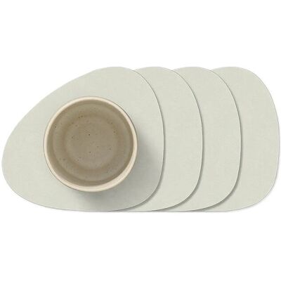 LIND DNA 4-Set Glass Mat Curve Nupo 11X13CM Cream 11X13CM LIND DNA 4-Set Glass Mat Curve Nupo 11X13CM Cream 11X13CM