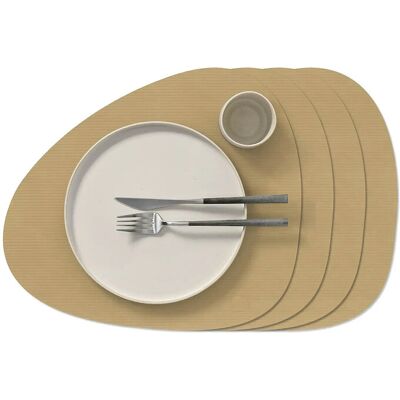 LIND DNA 4-Set Table Mat Curve L Corduroy 37X44CM Khaki 37X44CM LIND DNA 4-Set Table Mat Curve L Corduroy 37X44CM Khaki 37X44CM