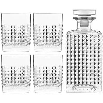 Luigi Bormioli Elixir Whisky Decanter & Glasses - Luksus Barsett Luigi Bormioli Elixir Whisky Decanter & Glasses - Luksus Barsett