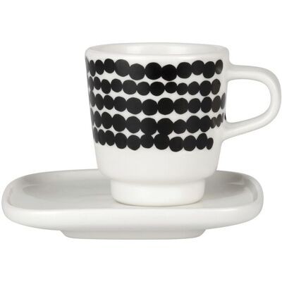 Marimekko Siirtolap. Espresso Cup+Saucer 5 cl Black 5 cl Marimekko Siirtolap. Espresso Cup+Saucer 5 cl Black 5 cl