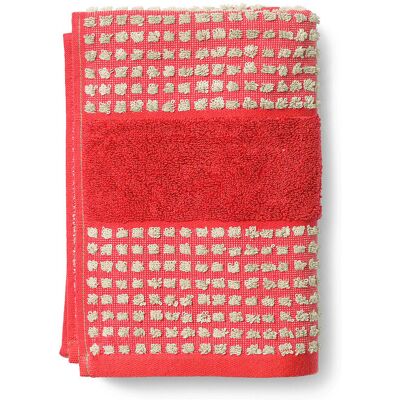 Juna Check Håndklæde 50X100 Cm Rød/Sand 100 CM Red 100 CM Juna Check Håndklæde 50X100 Cm Rød/Sand 100 CM Red 100 CM