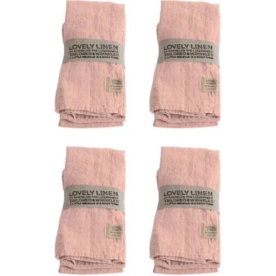 Lovely Linen Lovely Napkin (4-Pack) 45X45CM Pink 45X45CM Lovely Linen Lovely Napkin (4-Pack) 45X45CM Pink 45X45CM
