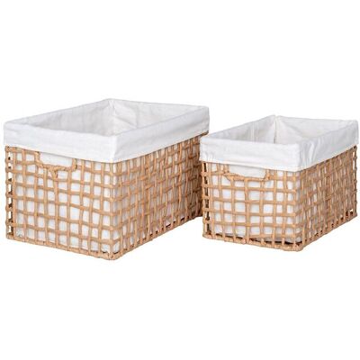 House Nordic Kurvsett - Halm & Stoff - 2 stk - Brun House Nordic Kurvsett - Halm & Stoff - 2 stk - Brun