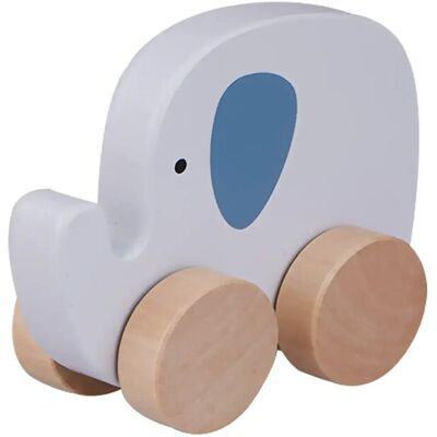 Barbo Toys Wooden Elephant On Wheel ONE SIZE Blue ONE SIZE Barbo Toys Wooden Elephant On Wheel ONE SIZE Blue ONE SIZE