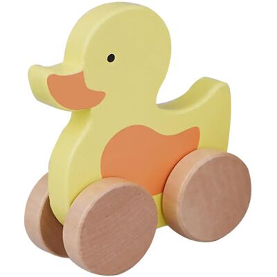 Barbo Toys Wooden Duck On Wheel ONE SIZE Yellow ONE SIZE Barbo Toys Wooden Duck On Wheel ONE SIZE Yellow ONE SIZE