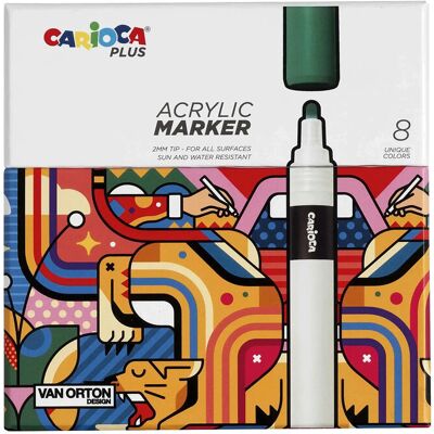 Carioca Plus Akrylpennor 8-Pack ONE SIZE Patterned ONE SIZE Carioca Plus Akrylpennor 8-Pack ONE SIZE Patterned ONE SIZE