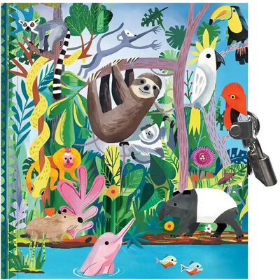 Eeboo Diary With Lock - Rainforest ONE SIZE Patterned ONE SIZE Eeboo Diary With Lock - Rainforest ONE SIZE Patterned ONE SIZE