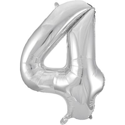 Joker Foil Balloon Number 4 Silver 86 Cm 86 cm Silver 86 cm Joker Foil Balloon Number 4 Silver 86 Cm 86 cm Silver 86 cm