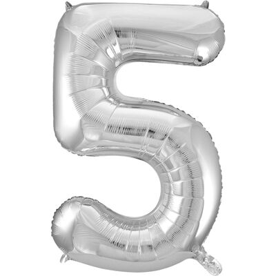 Joker Foil Balloon Number 5 Silver 86 Cm 86 cm Silver 86 cm Joker Foil Balloon Number 5 Silver 86 Cm 86 cm Silver 86 cm