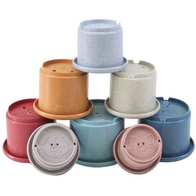 Magni Toys Wheat Straw Stacking Cups, 8 Pcs. ONE SIZE Patterned ONE SIZE Magni Toys Wheat Straw Stacking Cups, 8 Pcs. ONE SIZE Patterned ONE SIZE