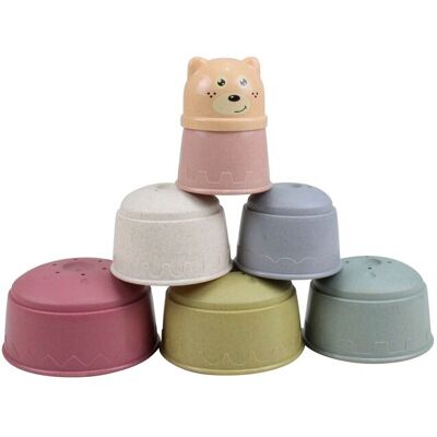 Magni Toys Wheat Straw Stacking Cups, 7 Pcs. ONE SIZE Patterned ONE SIZE Magni Toys Wheat Straw Stacking Cups, 7 Pcs. ONE SIZE Patterned ONE SIZE