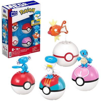 Mega Pokémon Water-Type Trainer Team Building Toy Kits With 2 Action Figures (79 Pieces) For Kids ONE SIZE Patterned ONE SIZE Mega Pokémon Water-Type Trainer Team Building Toy Kits With 2 Action Figures (79 Pieces) For Kids ONE SIZE Patterned ONE SIZE