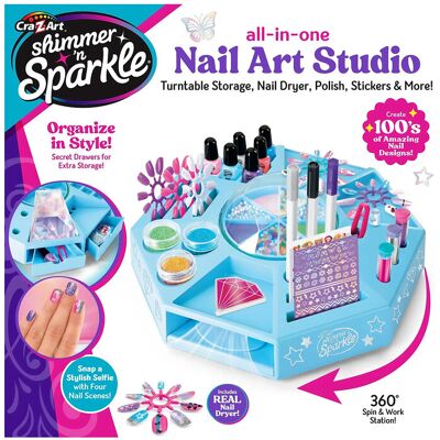 Shimmer N Sparkle All In One Nail Art Studio ONE SIZE Blue ONE SIZE Shimmer N Sparkle All In One Nail Art Studio ONE SIZE Blue ONE SIZE