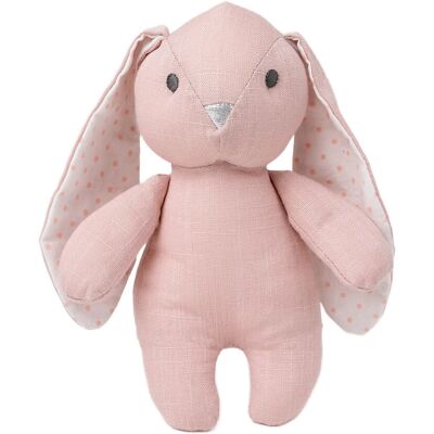 Teddykompaniet Elina, Rabbit In Cotton And Linen Fabric, Pink H:20CM Pink H:20CM Teddykompaniet Elina, Rabbit In Cotton And Linen Fabric, Pink H:20CM Pink H:20CM